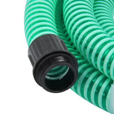 vidaXL Manguera de succión con conectores de latón PVC verde 29 mm 10m