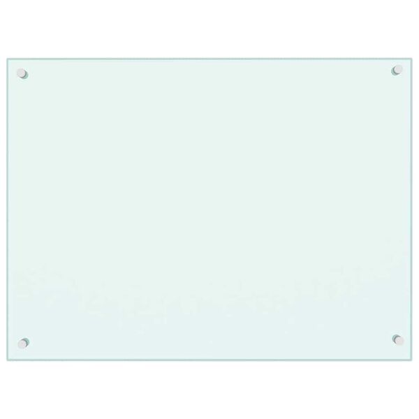 vidaXL Protecci&oacute;n salpicaduras cocina vidrio templado color leche 80x60 cm