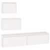 vidaXL Muebles para TV 4 piezas madera maciza de pino blanco