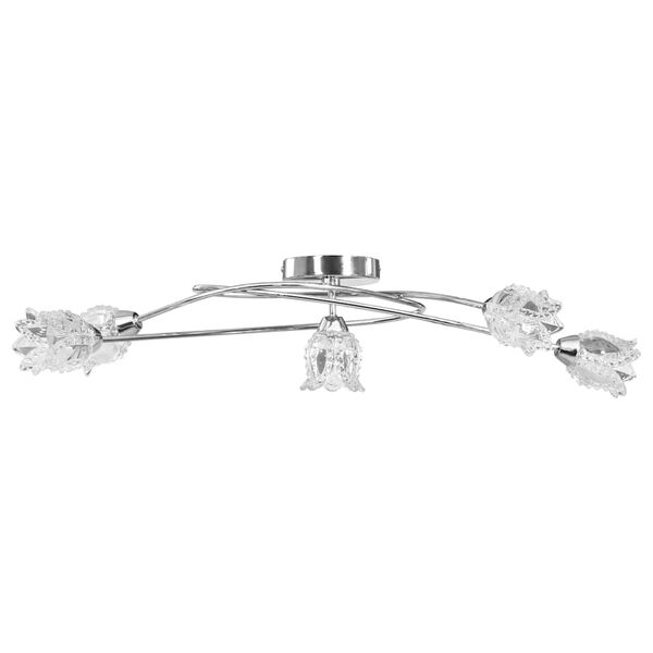 vidaXL L&aacute;mpara de techo pantallas de cristal flores 5 bombillas G9