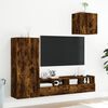 vidaXL Muebles de TV de pared 4 pzas madera ingenier&iacute;a roble ahumado