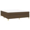 vidaXL Cama box spring con colch&oacute;n tela marr&oacute;n oscuro 160x200 cm