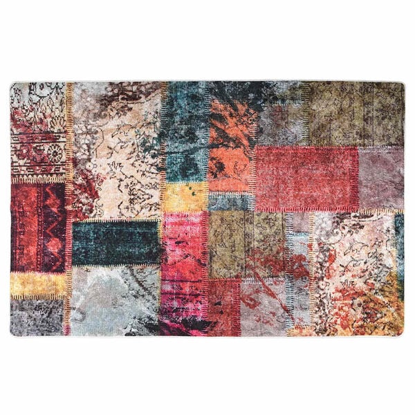 vidaXL Alfombra lavable patchwork multicolor 80x150 cm