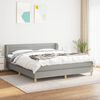 vidaXL Cama box spring con colch&oacute;n tela gris claro 160x200 cm