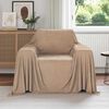 vidaXL Mantitas de Sof&aacute; 6 pcs Camel 210 x 140 cm Lana