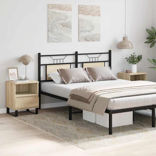 vidaXL Mesitas noche 2 uds madera ingeniería roble Sonoma 40x35x50 cm