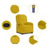 vidaXL Sill&oacute;n reclinable de masaje elevable terciopelo amarillo
