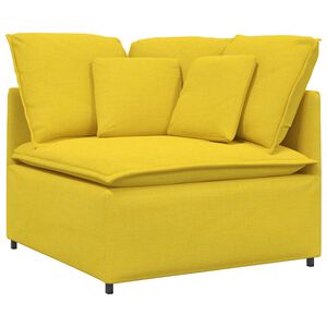 vidaXL M&oacute;dulo esquinero de sof&aacute; modular con cojines, color amarillo claro, 100 cm