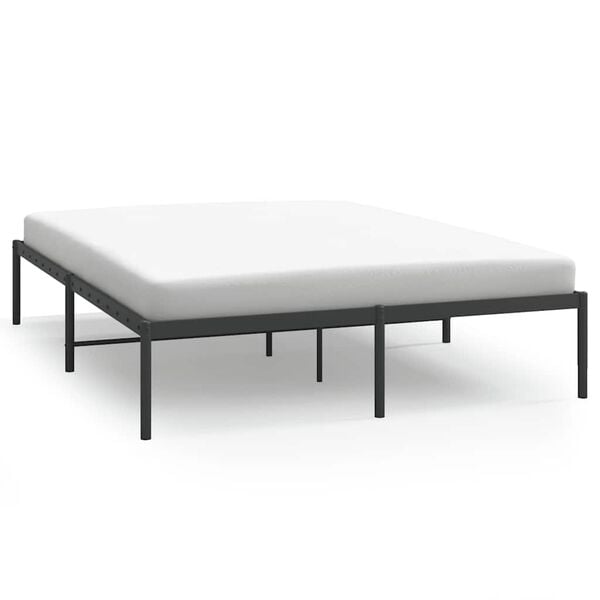 vidaXL Estructura de cama sin colch&oacute;n metal negro 140x200 cm