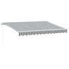vidaXL Toldo retr&aacute;ctil manual gris antracita y blanco 350x250 cm