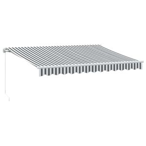 vidaXL Toldo retr&aacute;ctil manual gris antracita y blanco 350x250 cm