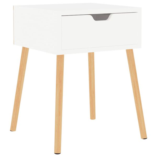 vidaXL Mesita de noche madera contrachapada blanco 40x40x56 cm
