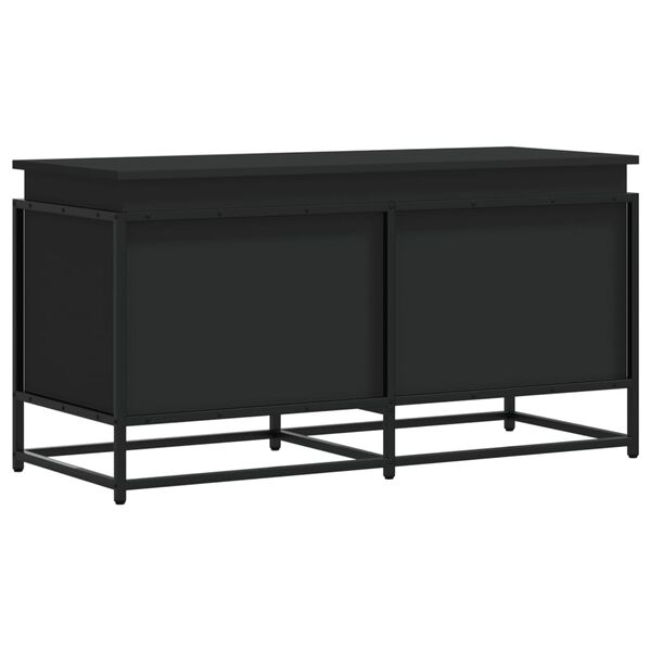 vidaXL Caja almacenaje con tapa madera ingenier&iacute;a negro 100x40x51,5 cm