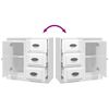 vidaXL Aparador madera contrachapada blanco brillante 70x35,5x67,5 cm