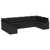 vidaXL Conjunto de sof&aacute;s de jard&iacute;n 10 pcs Negro rat&aacute;n sint&eacute;tico