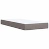 vidaXL Cama box spring con colch&oacute;n tela gris taupe 80x200 cm