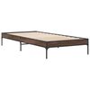vidaXL Estructura cama madera ingenier&iacute;a metal marr&oacute;n roble 90x190 cm