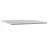 vidaXL Toldo retr&aacute;ctil manual gris antracita y blanco 500x300 cm