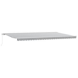vidaXL Toldo retr&aacute;ctil manual gris antracita y blanco 500x300 cm