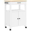 vidaXL Carrito de cocina MONZA madera maciza de pino 60x40x88,5 cm