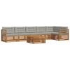 vidaXL Conjunto de sof&aacute;s de exterior 7 uds. Gris Natural y Claro