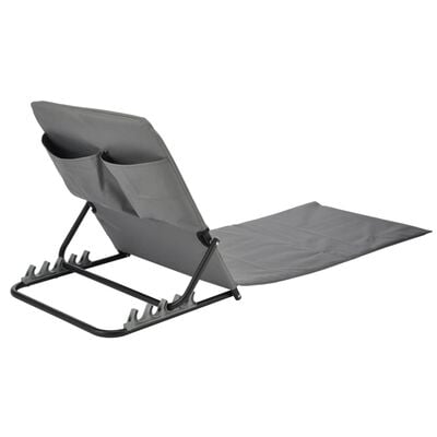 HI Esterilla silla plegable de playa PVC gris
