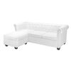 vidaXL Sof&aacute; Chesterfield en forma de L cuero sint&eacute;tico blanco
