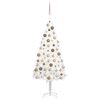 vidaXL &Aacute;rbol de Navidad preiluminado con luces y bolas blanco 180 cm