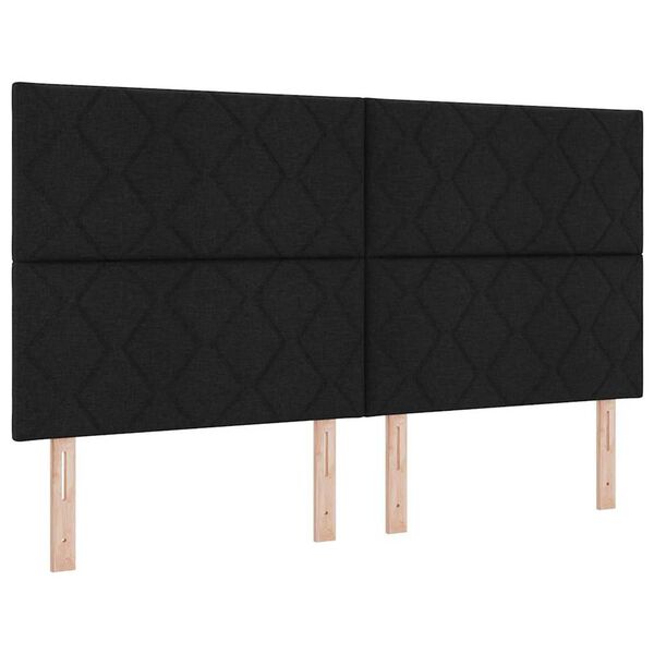 vidaXL Cama tipo Box Spring con colchón Negro 180 x 200 cm tela