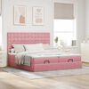 vidaXL Estructura de cama otomana colchones terciopelo rosa 160x200cm