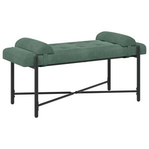 vidaXL Banco con Botones y Cojines Verde Mar 110 x 40 x 46 cm