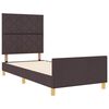 vidaXL Estructura de cama con cabecera Marr&oacute;n oscuro 90 x 190 cm tela