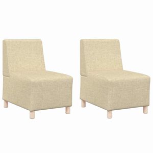 vidaXL Unidad de Sof&aacute; Modular sin Brazos 2 pcs Crema 55 x 74 x 82 cm
