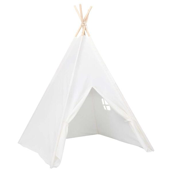 vidaXL Tienda tipi ni&ntilde;os y bolsa piel melocot&oacute;n blanco 120x120x150cm