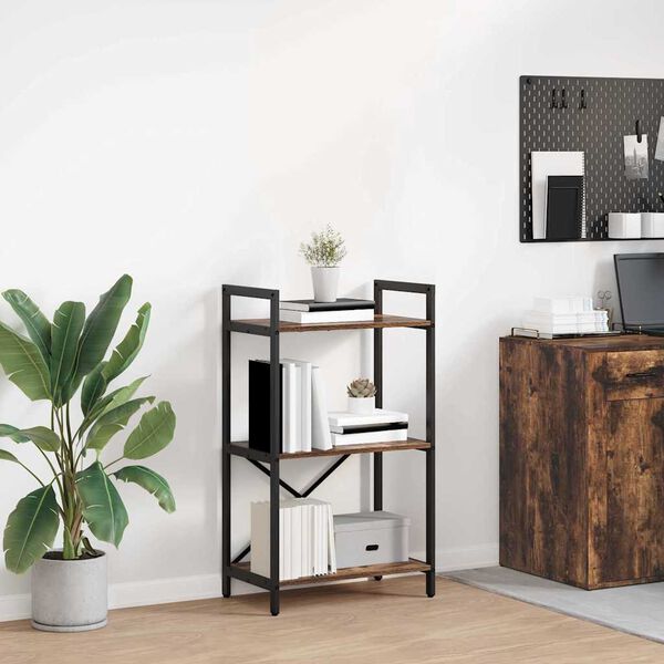 vidaXL Estante de libros Roble ahumado 56 x 34 x 96 cm