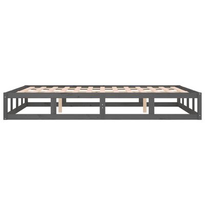 vidaXL Estructura cama doble pequeña madera maciza gris 120x190 cm