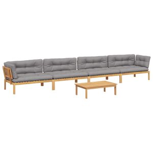 vidaXL Set de sof&aacute;s de palets de jard&iacute;n y cojines 5 pzas madera acacia