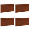 vidaXL Valla para caracoles 4 uds. 50 x 3,5 x 25 cm Acero oxidado