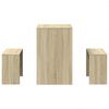 vidaXL Mesa y bancos de comedor 3 pzas madera ingenier&iacute;a roble Sonoma