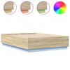 vidaXL Estructura cama con luces LED madera roble Sonoma 140x200 cm