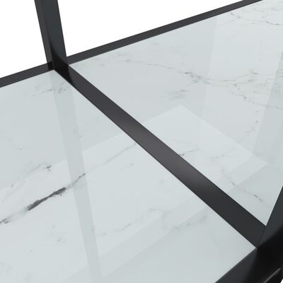 vidaXL Mesa consola vidrio templado blanco 220x35x75,5 cm