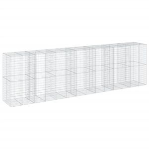 vidaXL Cesta de gaviones con cubierta hierro galvanizado 700x100x200cm