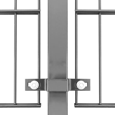 vidaXL Panel de valla y postes hierro recubrimiento polvo gris 6x1,6 m