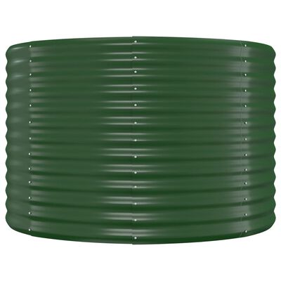 vidaXL Jardinera acero con recubrimiento en polvo verde 396x100x68 cm