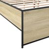 vidaXL Estructura cama madera ingeniería metal roble Sonoma 160x200 cm