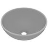 vidaXL Lavabo de lujo redondo cer&aacute;mica gris claro mate 32,5x14 cm
