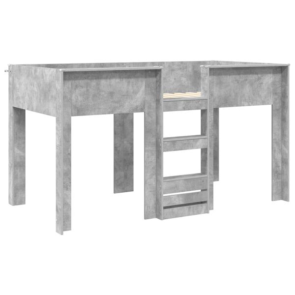 vidaXL Cama Litera para Ni&ntilde;os con colch&oacute;n Gris Concreto 100 x 200 cm
