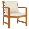 vidaXL Juego comedor de jard&iacute;n 4 pzas con cojines madera maciza acacia