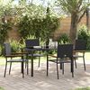 vidaXL Conjunto de Comedor de Jard&iacute;n 5 pcs Negro rat&aacute;n sint&eacute;tico