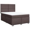 vidaXL Cama box spring con colch&oacute;n tela marr&oacute;n oscuro 160x200 cm